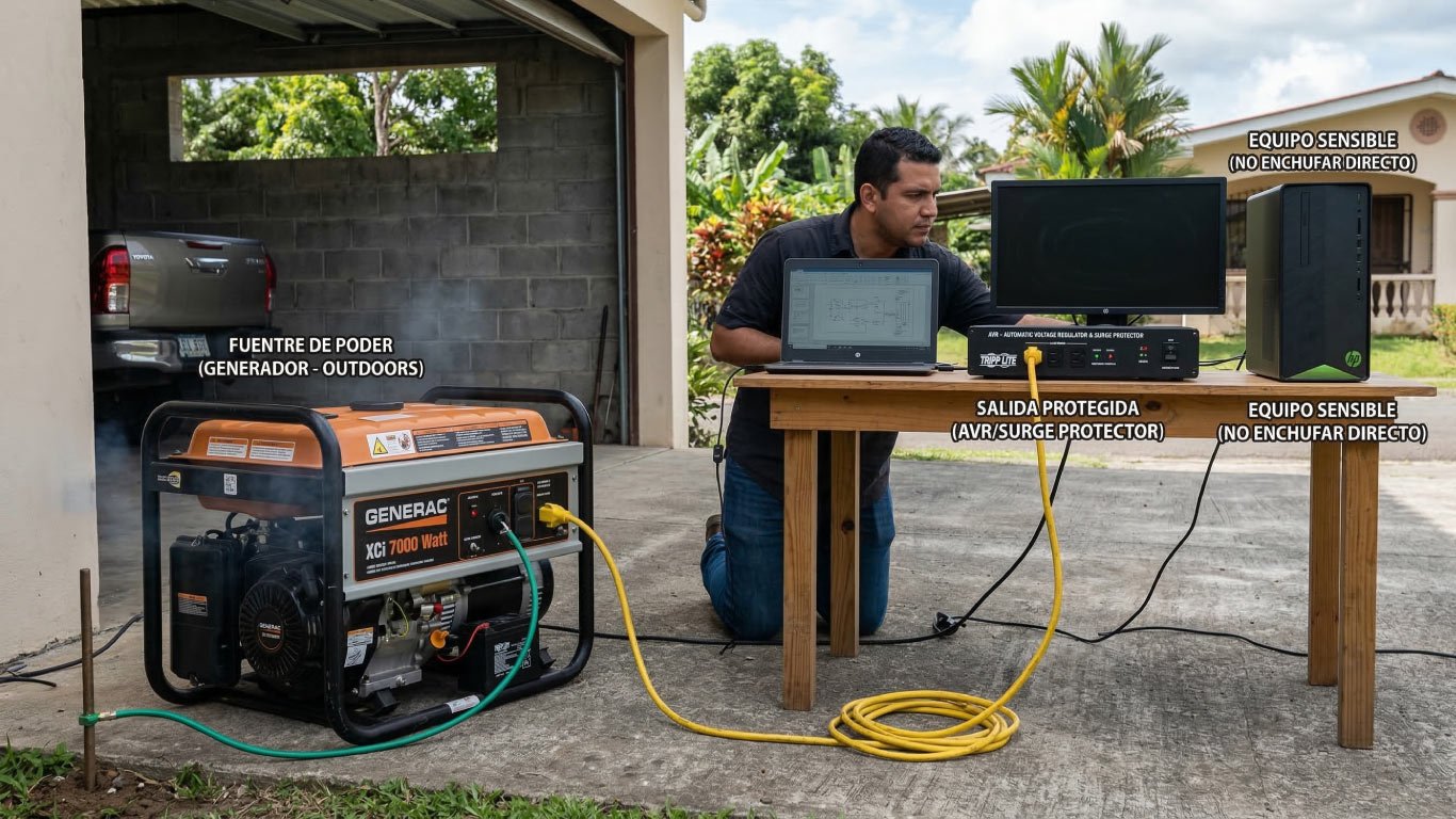 Cómo proteger equipos sensibles cuando usas un generador - SR Técnicos Panamá